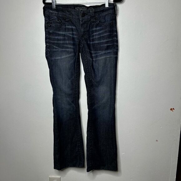Affliction Jade Bootcut Jeans Women's Size 27 Flare Leg Classic Moto Grunge - Picture 1 of 16